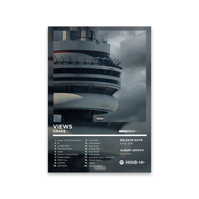 Rapper Album Cover Retro Poster Music Canvas Wall Art Print Mural Home Decor Music Lover Gift
