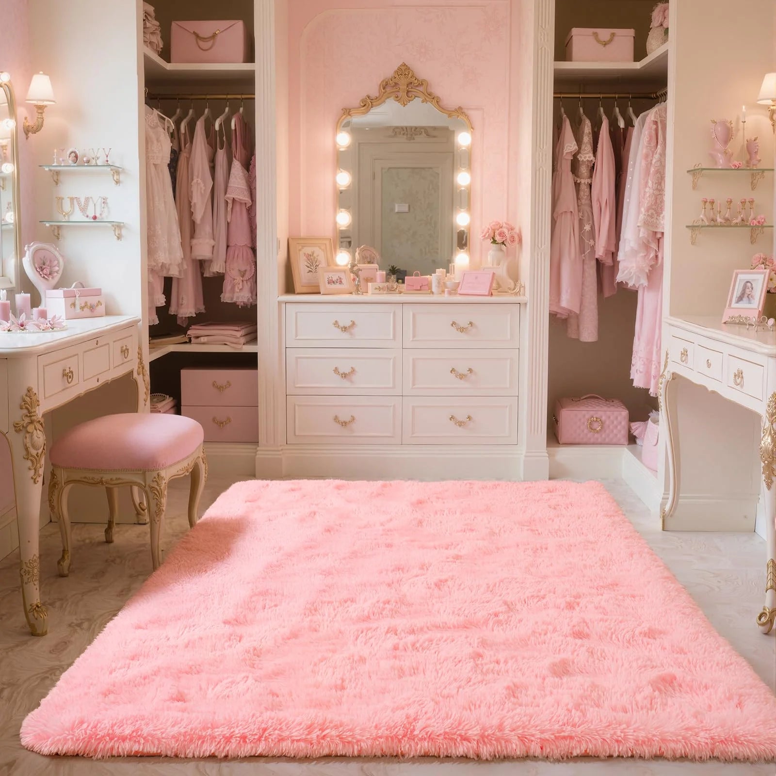 Alfombra para sala de estar VIKAMA, alfombrilla de felpa suave y esponjosa para dormitorio, sala de juegos de guardería, dormitorio, decoración del hogar