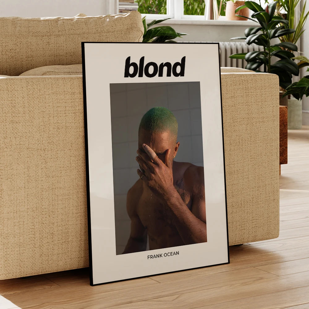 Musique d'Inspiration Moderne Frank Ocean Album Chic Blonde Décoration Murale Cadres en Aluminium Impressions sur Toile Affiche Peinture Salon Décoration Maison