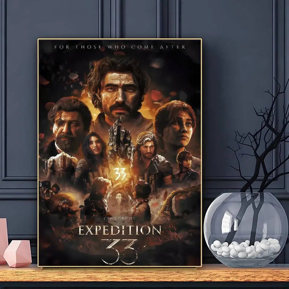 C-Clair O-Obscur E-Expedition 33 Affiche Murale Adhésive Imprimée Étanche Décor Esthétique pour Maison, Salon, Chambre, Bar