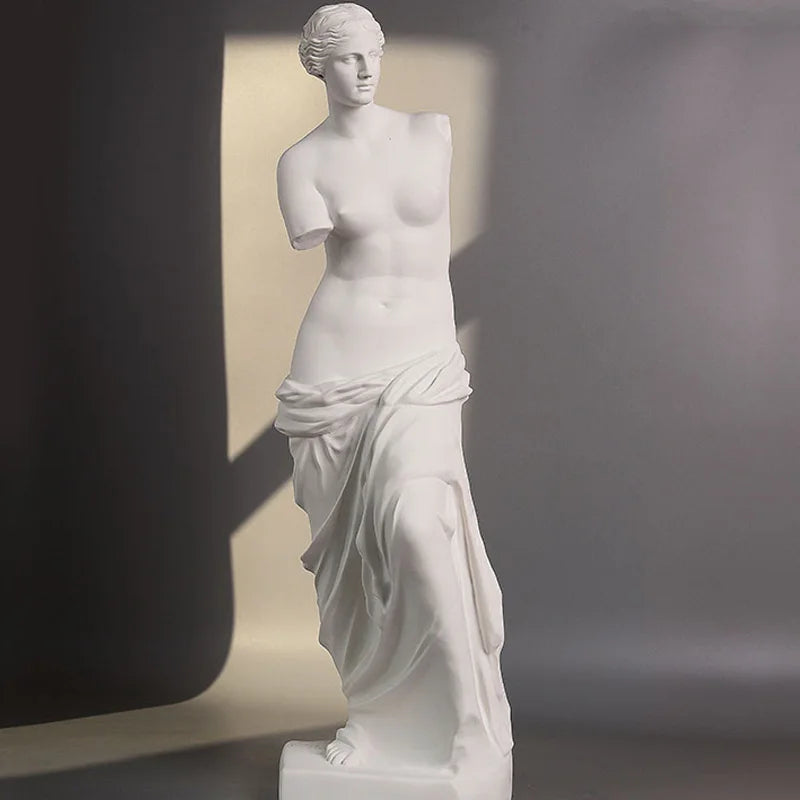 Vénus au bras cassé Statue Œuvre d'art Esquisse Plâtre Décorations de salle d'art Sculpture Style nordique Vénus blanche Beauté et Amour Vénus