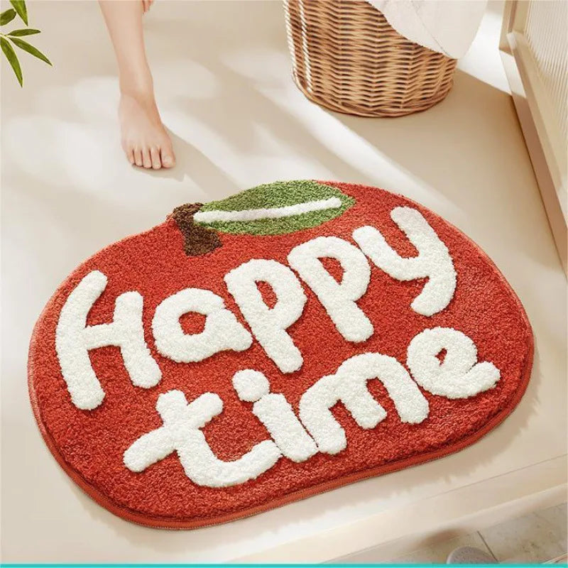Alfombra de Imitación de Cachemira con Diseño de Frutas Frescas VIKAMA, Cálida, Lavable a Máquina, para Baño, Puerta, Porche, Decoración del Hogar