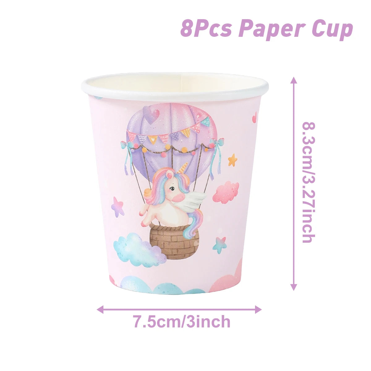 Juego de vajilla desechable de unicornio: platos, vasos, servilletas, decoración de fiesta de cumpleaños para niños y niñas, artículos para fiesta de cumpleaños de boda