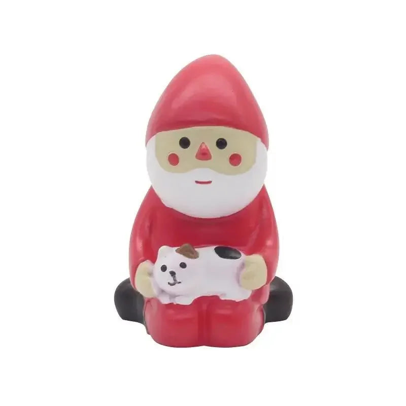 Zakka Figuras Navidad Japonés Creativo Exquisito Mate Resina Navideña Pequeña Decoración Cisne Puff Ukelele Trineo Sofá Reno