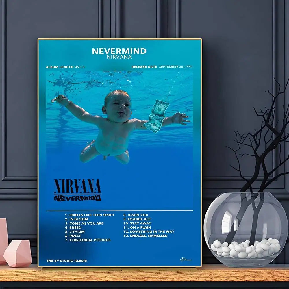 Band N-N-Nir-va-naS Affiche HD Art Murale Adhésive Imperméable Décoration Maison Salon Bar