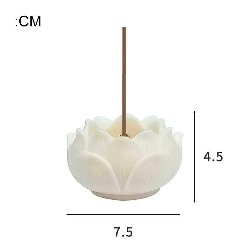 Brûleur d'encens en céramique Lotus, porte-encens en laiton en forme de gourde, porte-bâtonnets d'encens pour Yoga, méditation, Spa, décoration intérieure