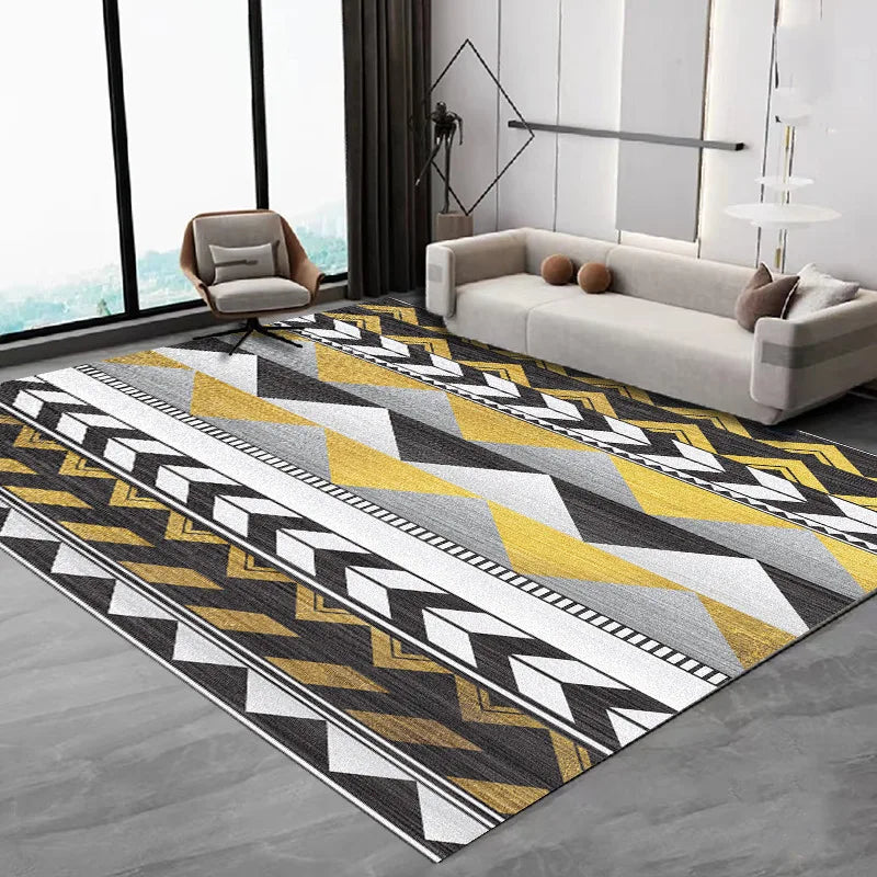 VIKAMA Nordic Simple Alfombra Sala de estar Mesa de centro Franela Alfombra grande Antideslizante Dormitorio Mesita de noche Alfombrilla Decoración del hogar
