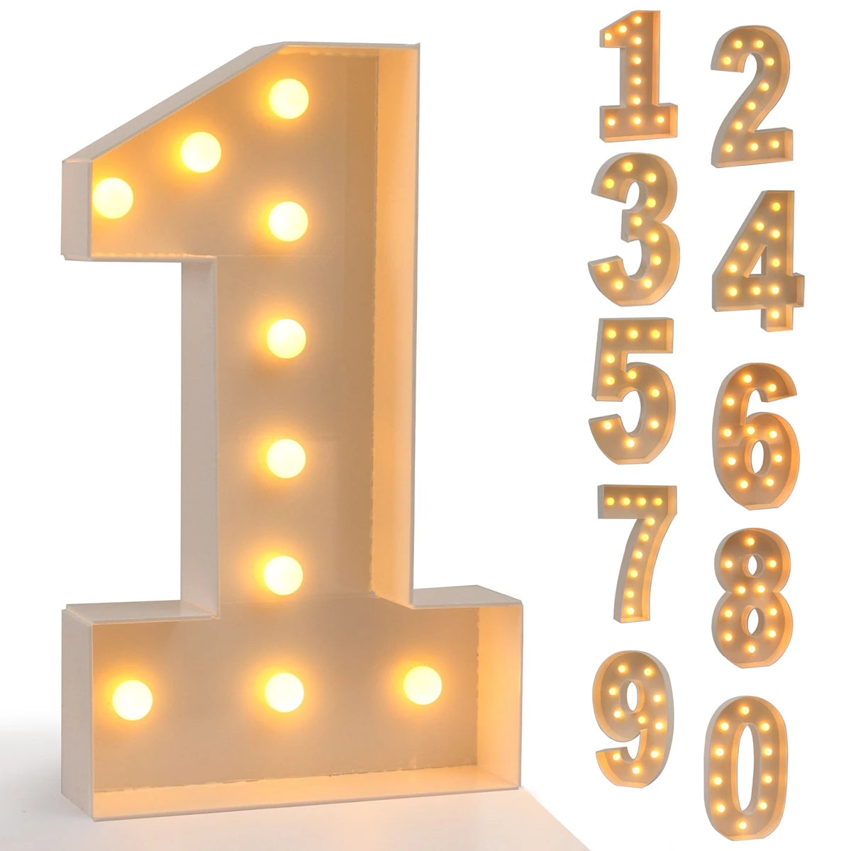 91.5cm Grande Lettre Lumineuse LED Chiffre d'Anniversaire 1er Anniversaire Mariage Baby Shower Décoration 30 40 50 Chiffre d'Anniversaire Cadre