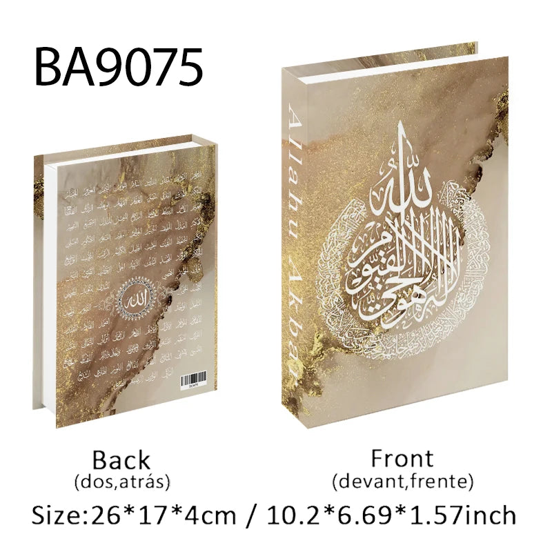 Islamic Mosque Kabaa Luxury Fake Book Home Decor Decorative Books Storage Box Simulation Book Coffee Table Interior Decoration