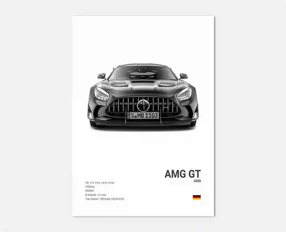 Classic Luxury Black and White Sports Car Wall Art G63 SL Gtr Sedan HD Canvas Painting Poster and Printed Home Living Room Decor