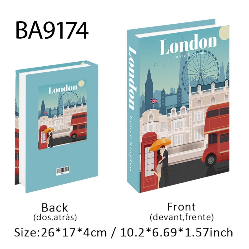 Paris New York Luxury Fake Book Storage Box Brazil Mexico Decorative Books Home Decor Coffee Table Shelf Interior Decoration