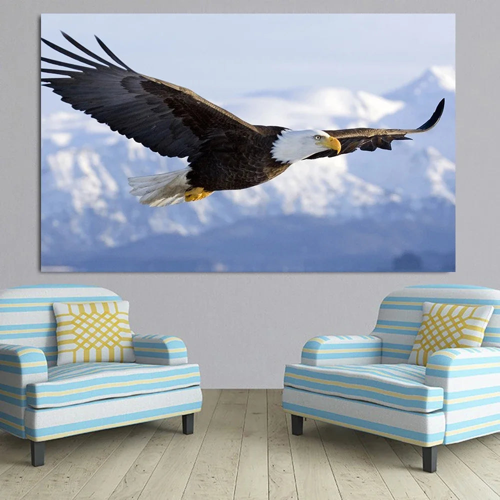 Arte de pared moderno y sencillo de animales Águila Roc extendiendo sus alas Impresión HD en lienzo Póster Decoración del hogar Sala de estar Dormitorio Pintura decorativa