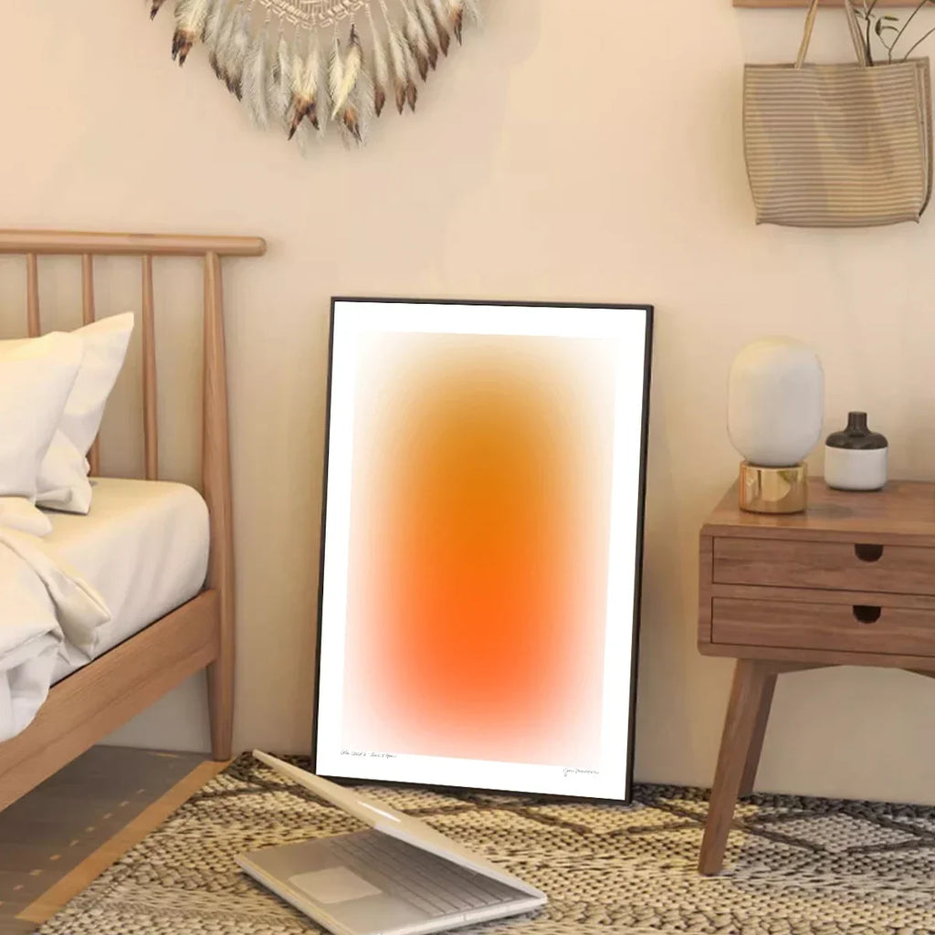 Moderne, Minimaliste, Art Mural, Dégradé Tourbillon Bleu Orange, Impression sur Toile HD, Salon, Décoration de Chambre