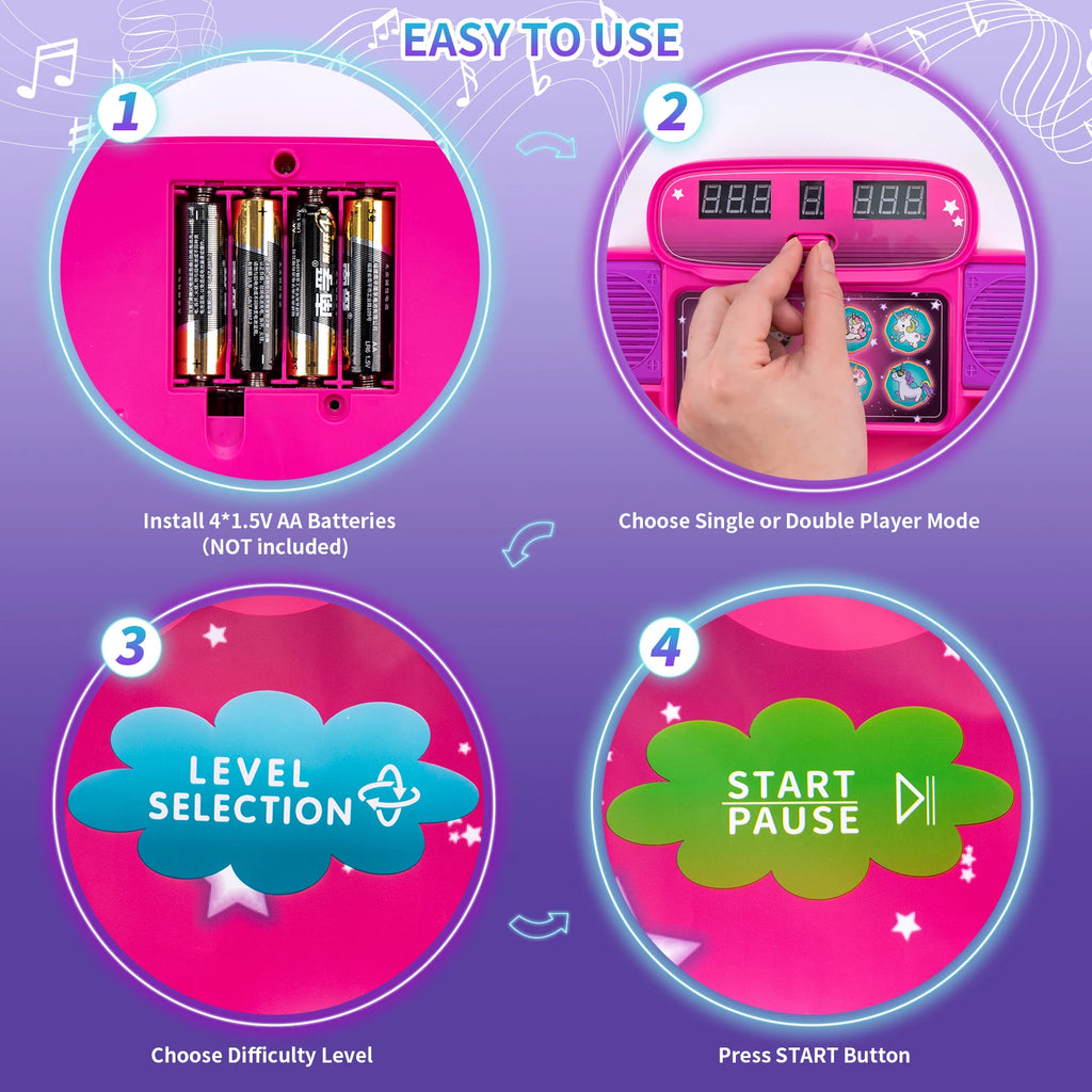 Tapis de danse pour enfants Couverture de musique électronique Tapis de sol pour enfants Mode double joueur avec 9 niveaux Jouets éducatifs Cadeaux pour enfants