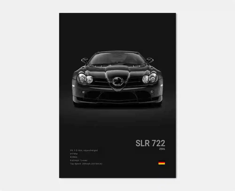 Classic Luxury Black and White Sports Car Wall Art G63 SL Gtr Sedan HD Canvas Painting Poster and Printed Home Living Room Decor