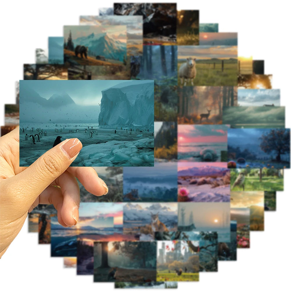 10/30/50pcs Anime Cartoon Aesthetic View Landscape Stickers Scenery Decals DIY Laptop Phone Scrapbook Graffiti Sticker Kids Toys