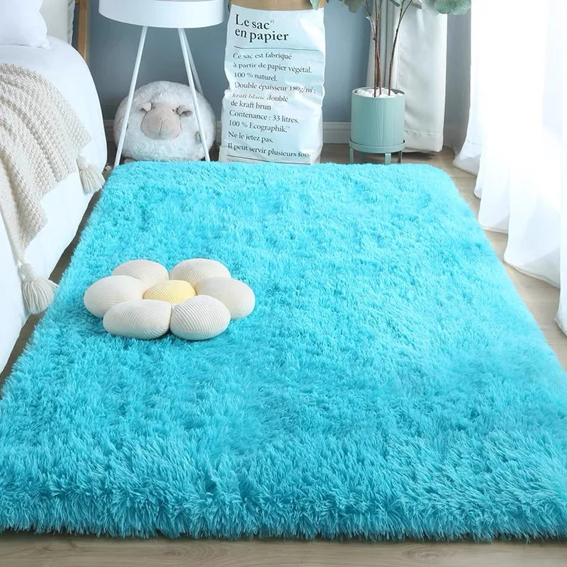 Alfombra de seda y lana VIKAMA para dormitorio, sala de estar, estilo nórdico, tapetes para el hogar, decoración del hogar