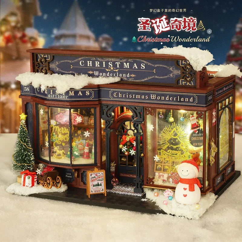 Nuevo kit en miniatura de "Navidad en el País de las Maravillas" DIY - Maqueta 3D de rincón de lectura hecha a mano, idea de regalo creativa para Navidad y Black Friday