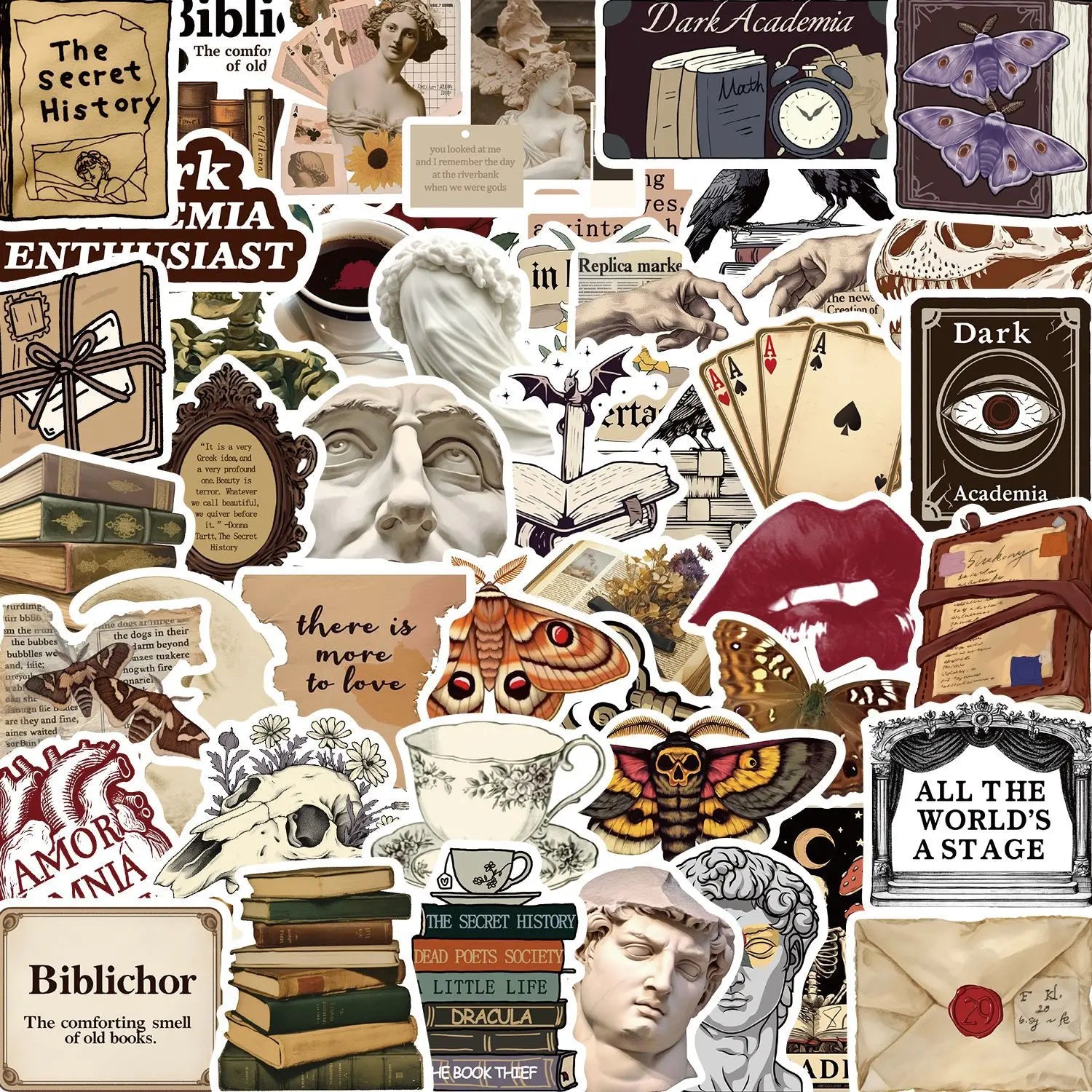 50 autocollants décoratifs Graffiti sombres et esthétiques pour guitare, carnet de notes, bagages, DIY, imperméables