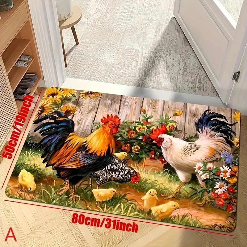 Alfombra de cocina de pollo VIKAMA, suave y cómoda, para lavadero, felpudo de entrada, alfombra de decoración del hogar