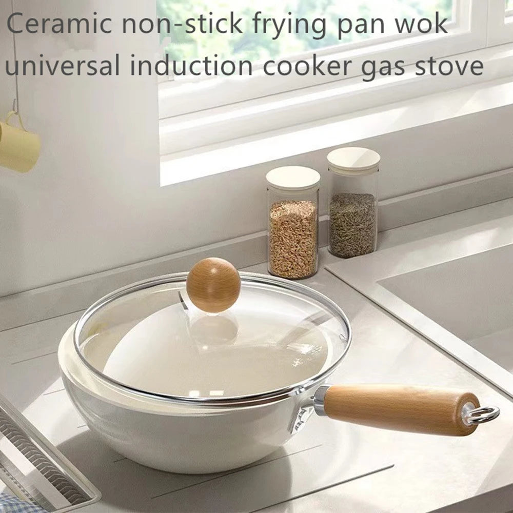 Mini poêle à frire antiadhésive en céramique, wok, poêle à œufs, steaks, crêpes, compatible tous feux (induction, gaz), ustensile de cuisine