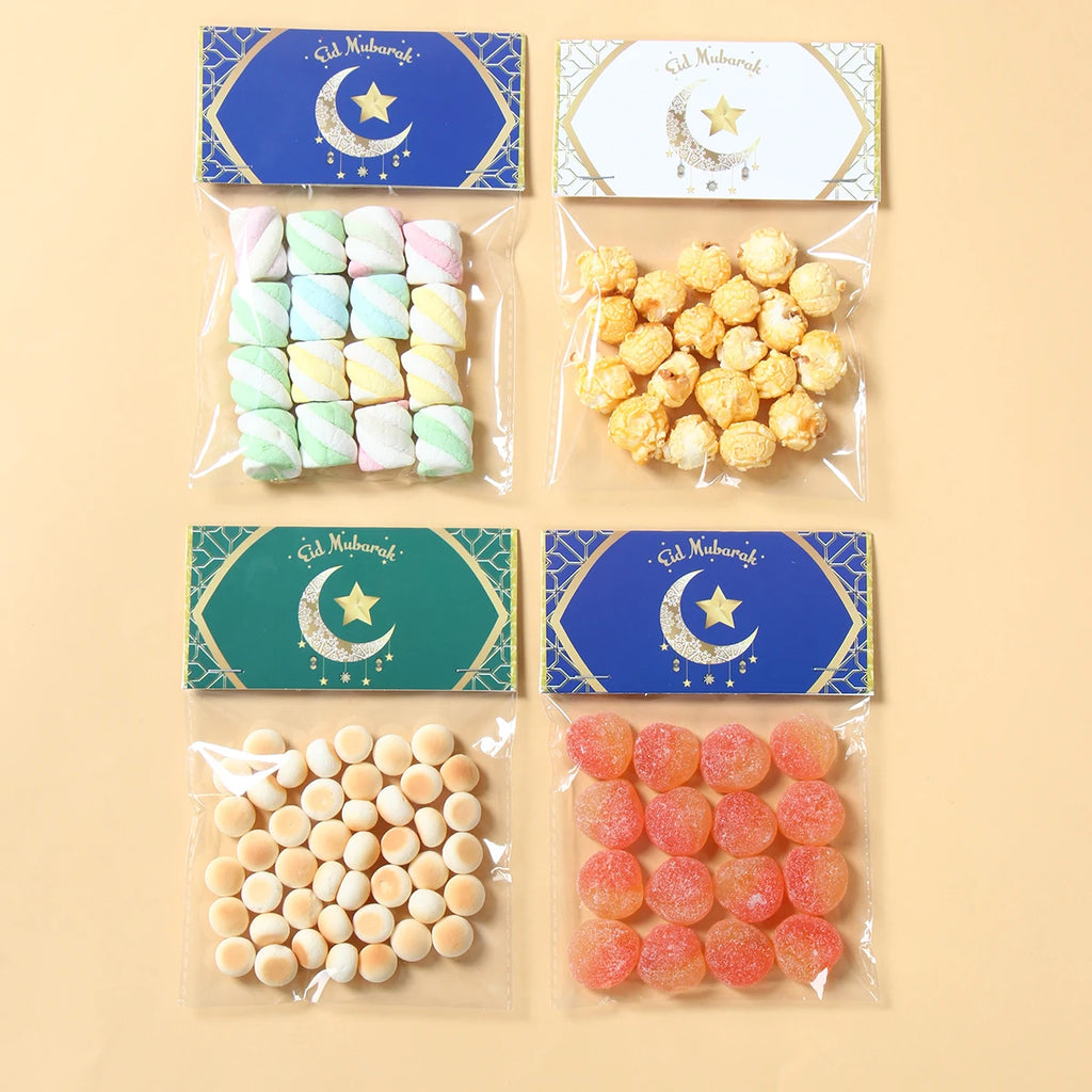 Décorations pour la maison du Ramadan 2025 - Sachet de friandises Eid Mubarak - Sachet de bonbons - Décorations de fête musulmanes islamiques - Ramadan Kareem - Aïd al-Adha
