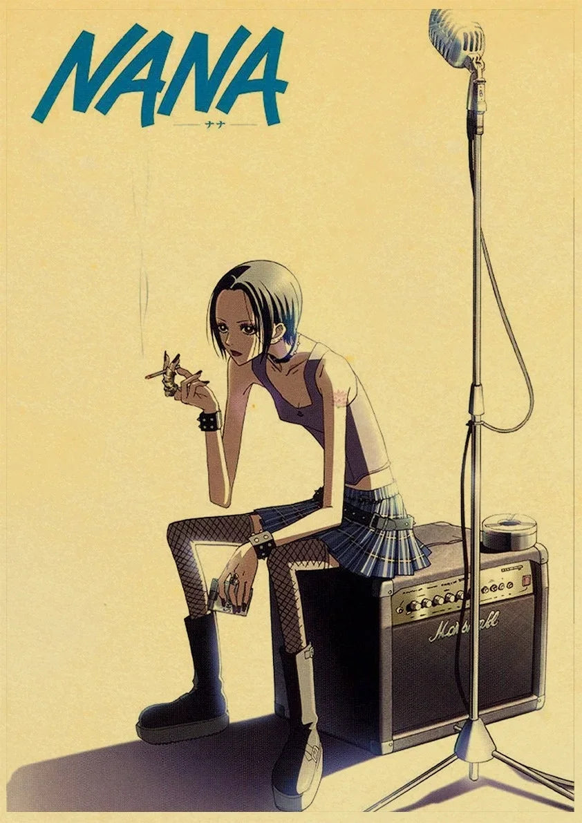 Umibe No Etranger Póster Anime Arte de Pared PÓSTER RETRO vintage papel kraft Pinturas Impresiones Imagen Para Niños Decoración Habitación Hogar Regalo