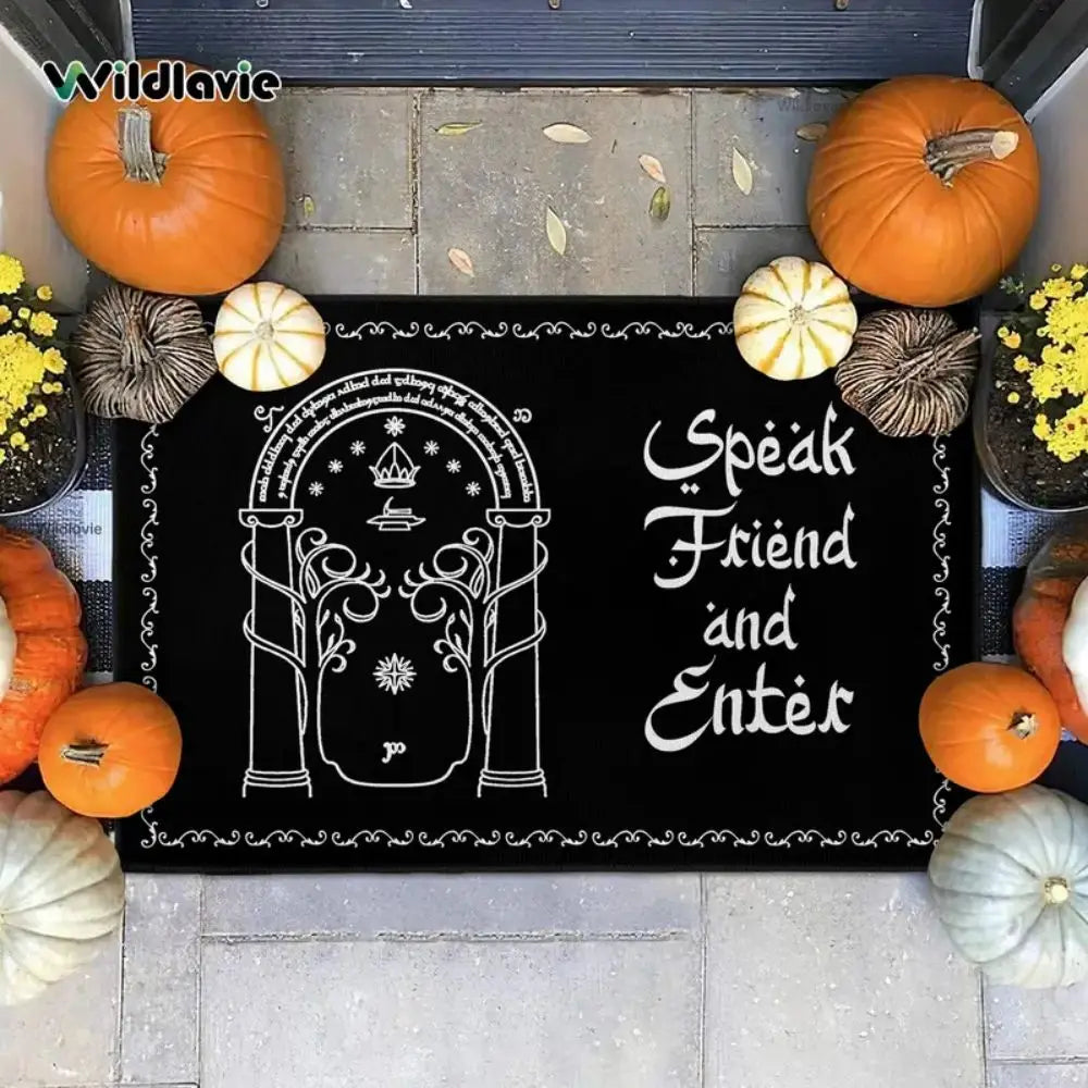 VIKAMA Alfombrilla tematica de El Señor de los Anillos Entrada Hobbit Arco Duradero Antideslizante Felpudo de Entrada Felpudo de Pasillo Alfombra de Baño Decoración del Hogar