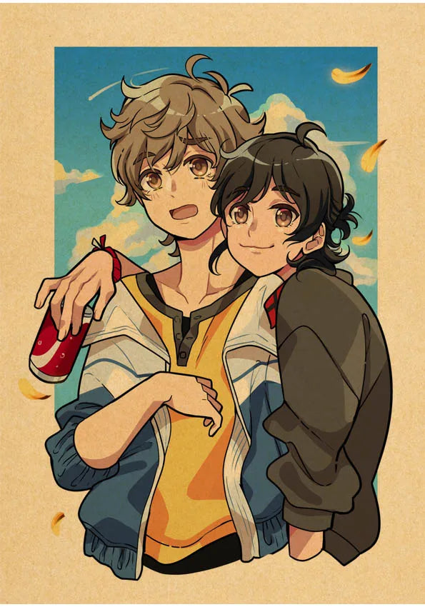 Umibe No Etranger Póster Anime Arte de Pared PÓSTER RETRO vintage papel kraft Pinturas Impresiones Imagen Para Niños Decoración Habitación Hogar Regalo