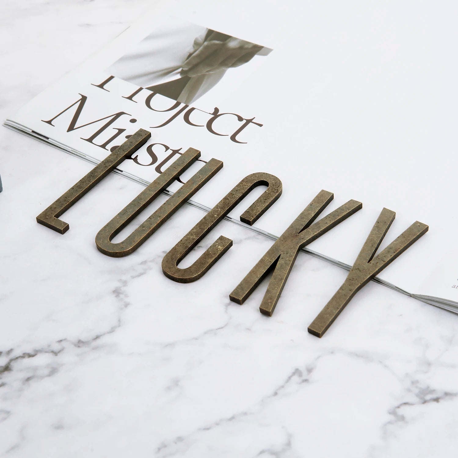 Bronze Self Adhesive House Number Metal English Alphabet Letters for Apartment Room Door Plate Table Mailbox Number Stickers 7cm