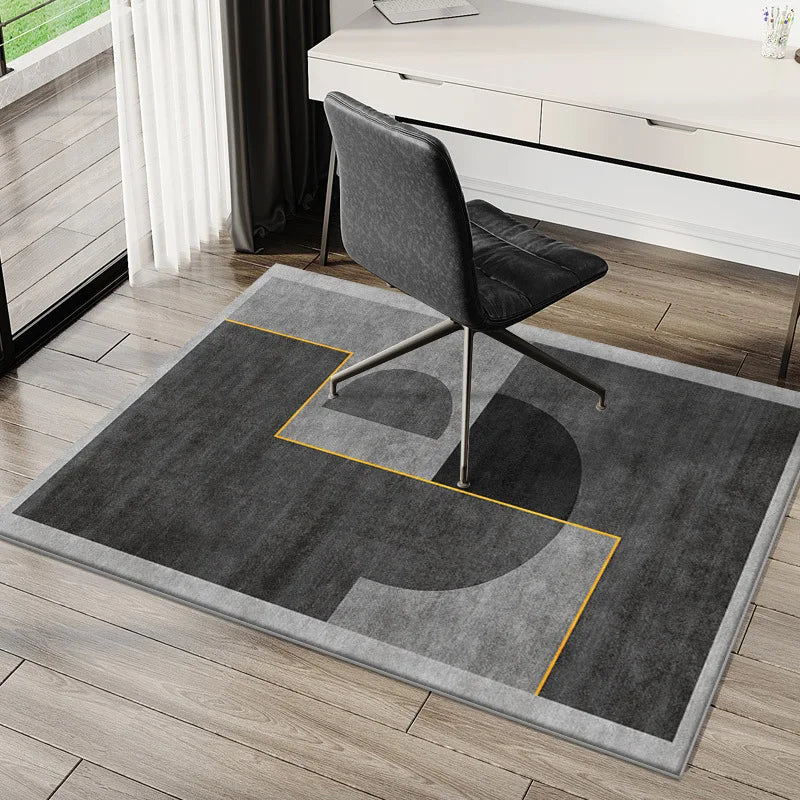 Alfombra geométrica VIKAMA para estudio, escritorio de ordenador, silla de e-sports, alfombrilla antideslizante para dormitorio, alfombra rectangular de terciopelo de cristal.