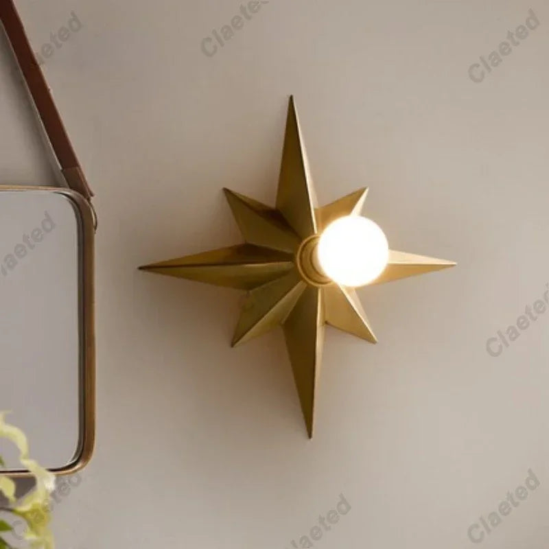 Lámpara de pared creativa con forma de estrella, lámpara de pared LED para sala de estar de lujo, dormitorio, cabecera, hoteles, fondo, aplique de pared decorativo para el hogar