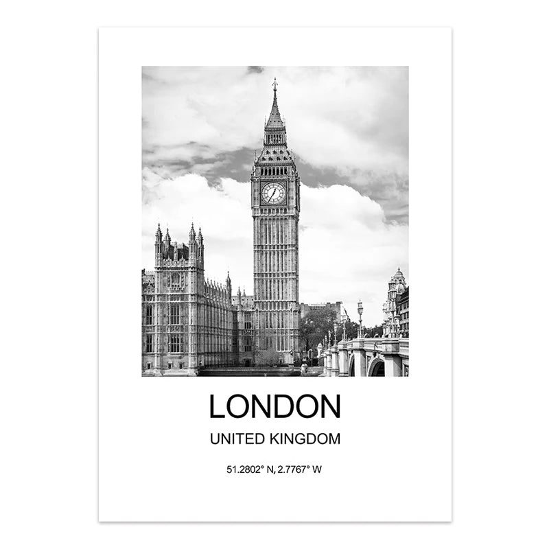 City Poster New York London Paris Wall Art for Livingroom Decoration Picture on The Wall Sheets for Paintings Canvas Home Decor