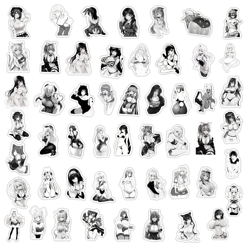 10/30/50/100pcs Anime Sexy Hentai Chica Waifu Pegatinas Monopatín Portátil Teléfono Computadora Bicicleta Coche Guitarra Calcomanía Impermeable Genial