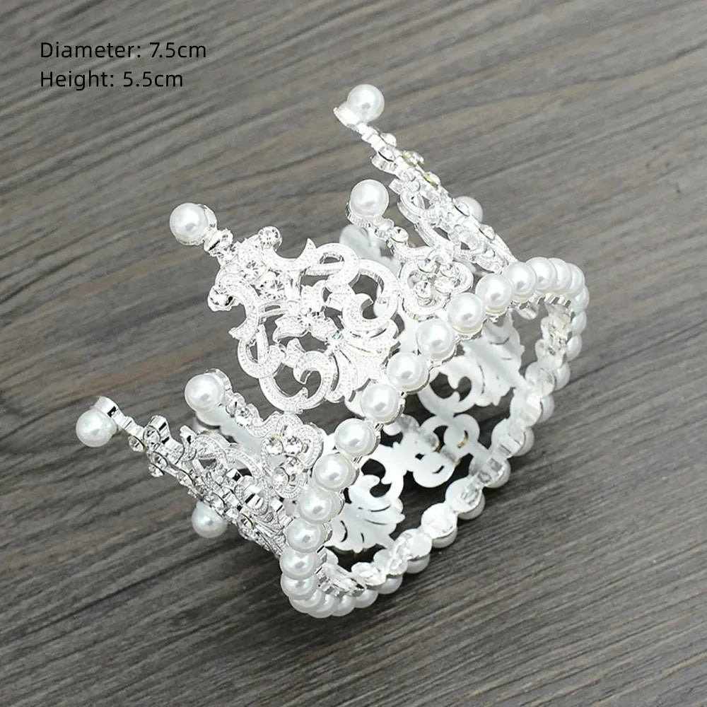 Nouveau Topper de Gâteau en Strass Couronne Chapeau Décoration Accessoires de Cheveux pour Enfants Princesse Fête de Mariage Anniversaire Fournitures