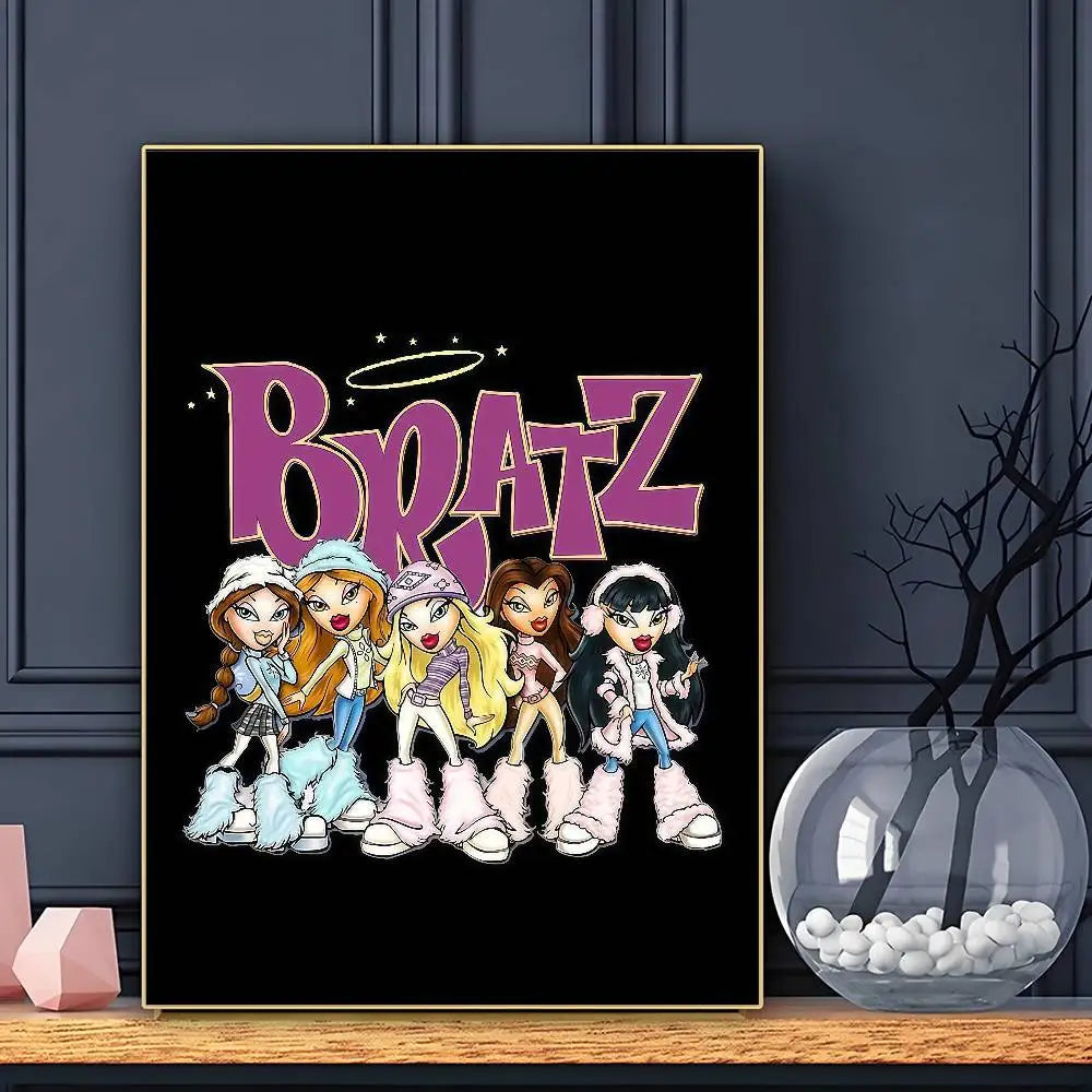 B-Bratz Doll Classic Vintage Poster HD Art Sticky Wall Waterproof Home Living Room Bar Decoration