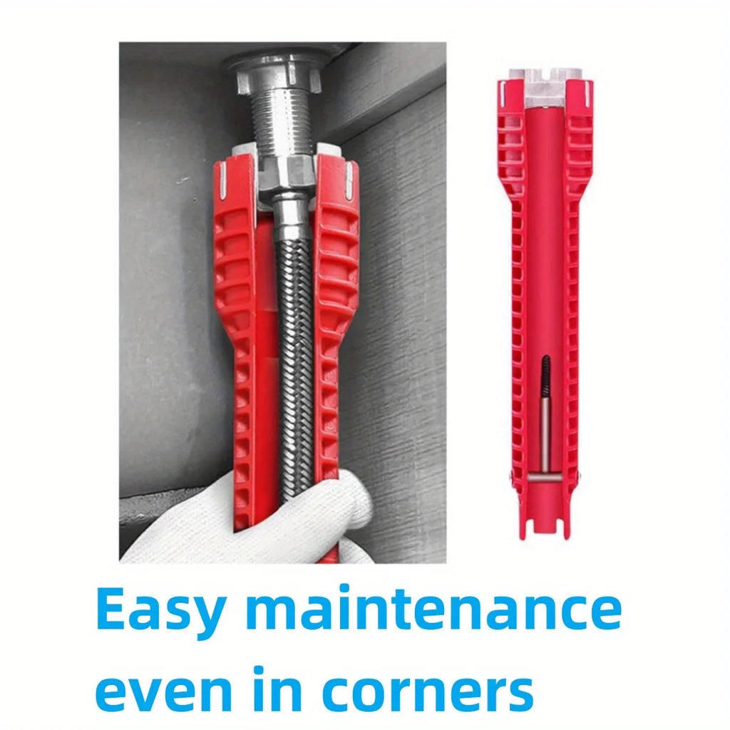 (8 en 1) Installateur de robinets et d'éviers, outil de plomberie multifonction pour toilettes/éviers/salles de bain/cuisines, etc.