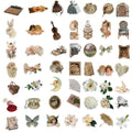 50PCS Retro Stationery Pen Holder Graffiti Stickers Guitar Notebook Luggage DIY Waterproof Stickers