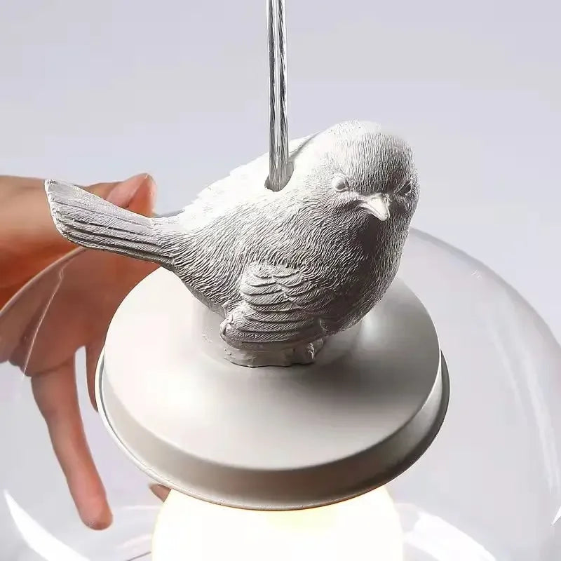 Luminaires suspendus en verre oiseaux pour salle à manger cuisine chambre gîte suspension lampe E27 LED cadeau de Noël livraison directe