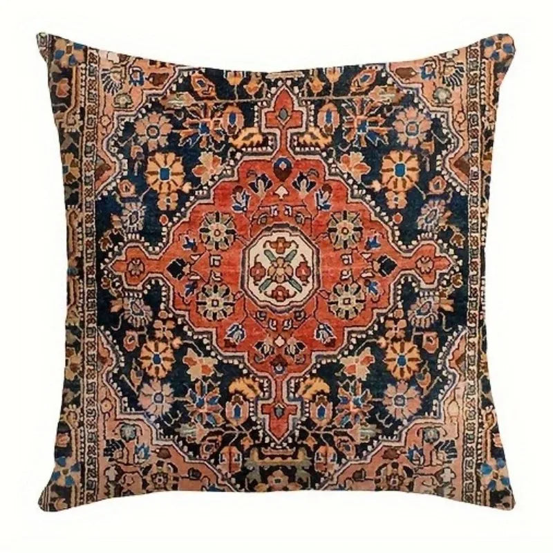 VIKAMA Funda de Almohada Bohemio Retro, Funda de Cojín Étnico Nórdico, Lavable, Cierre con Cremallera, Decoración para Sofá y Dormitorio