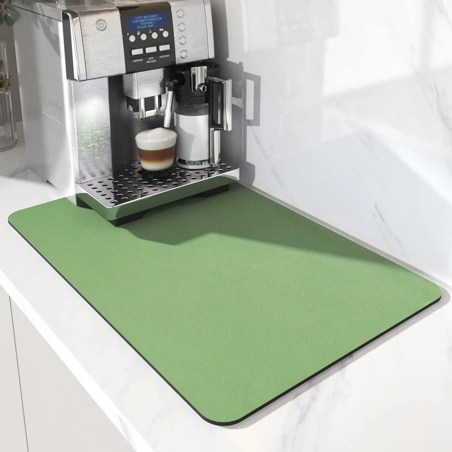 Alfombrilla para máquina de café VIKAMA, con reverso de goma, absorbente de agua, alfombrilla de secado de platos, alfombrilla de drenaje para encimera de cocina, decoración del hogar