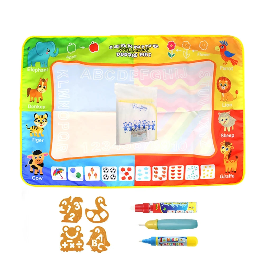 Alfombrilla mágica para dibujar con agua, alfombrilla de garabatos para colorear con bolígrafos mágicos, juguetes educativos, tablero de pintura, juguetes Montessori para regalos de niños