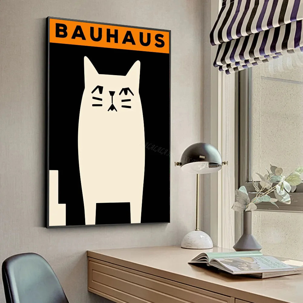 Exposición de arte abstracto Bauhaus, líneas geométricas minimalistas, póster artístico, lienzo, pintura, impresiones de pared, decoración del hogar para sala de estar