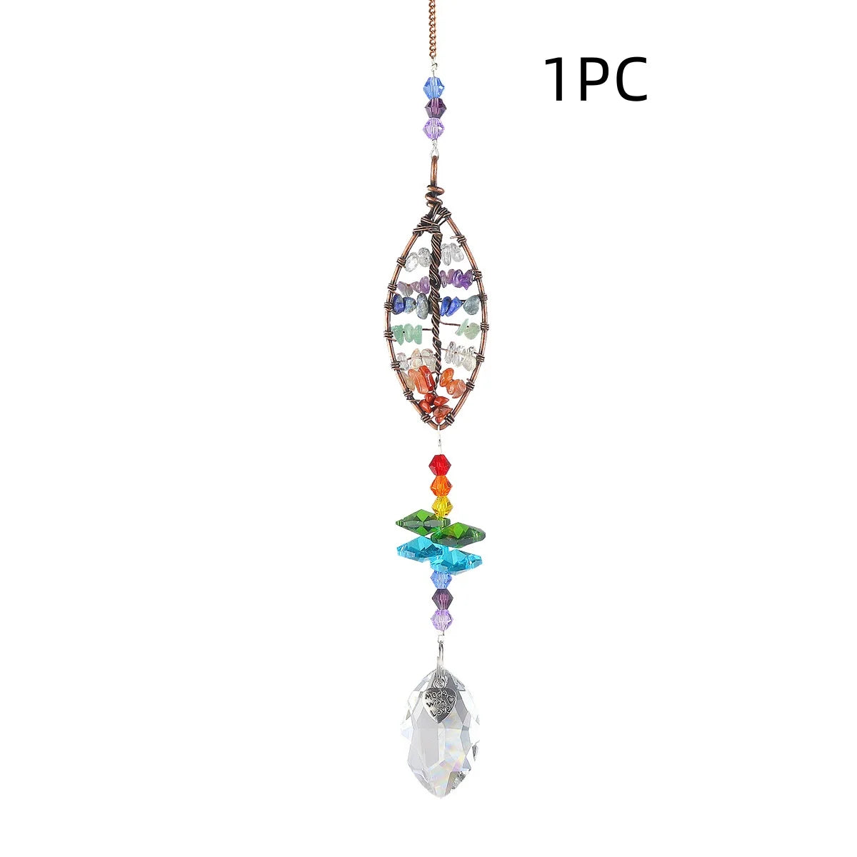 Atrapasoles de cristal del Árbol de la Vida para ventanas, decoración de atrapasoles colgantes con prismas para el hogar, interiores, exteriores, coche, haciendo arcoíris