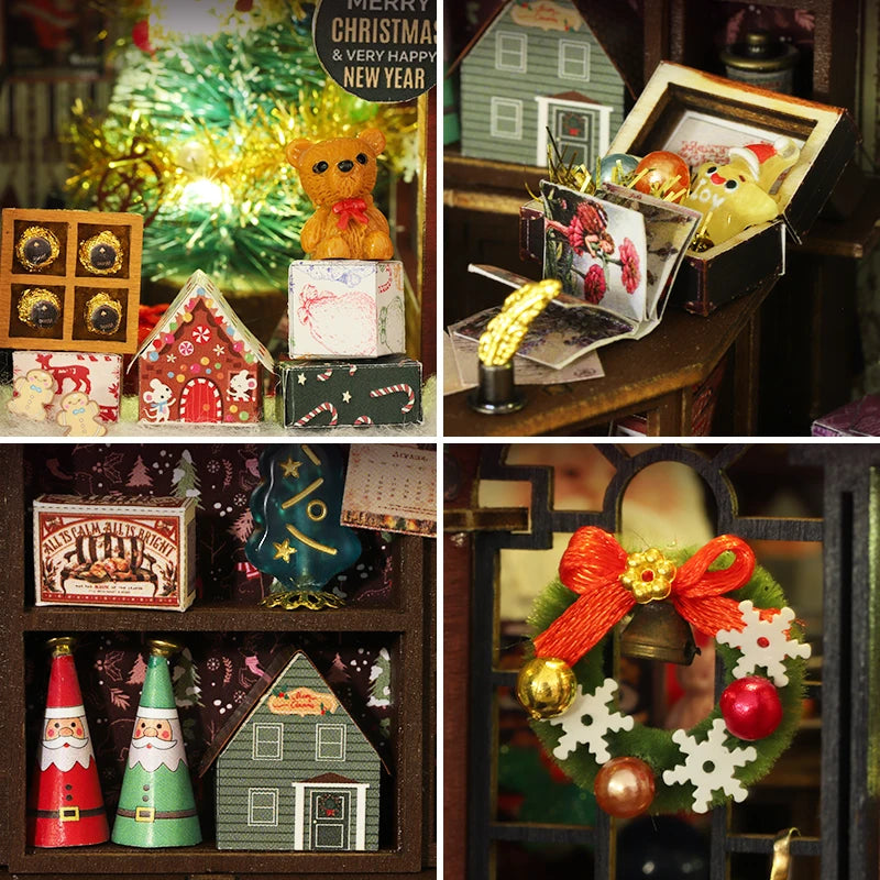 Nuevo kit en miniatura de "Navidad en el País de las Maravillas" DIY - Maqueta 3D de rincón de lectura hecha a mano, idea de regalo creativa para Navidad y Black Friday