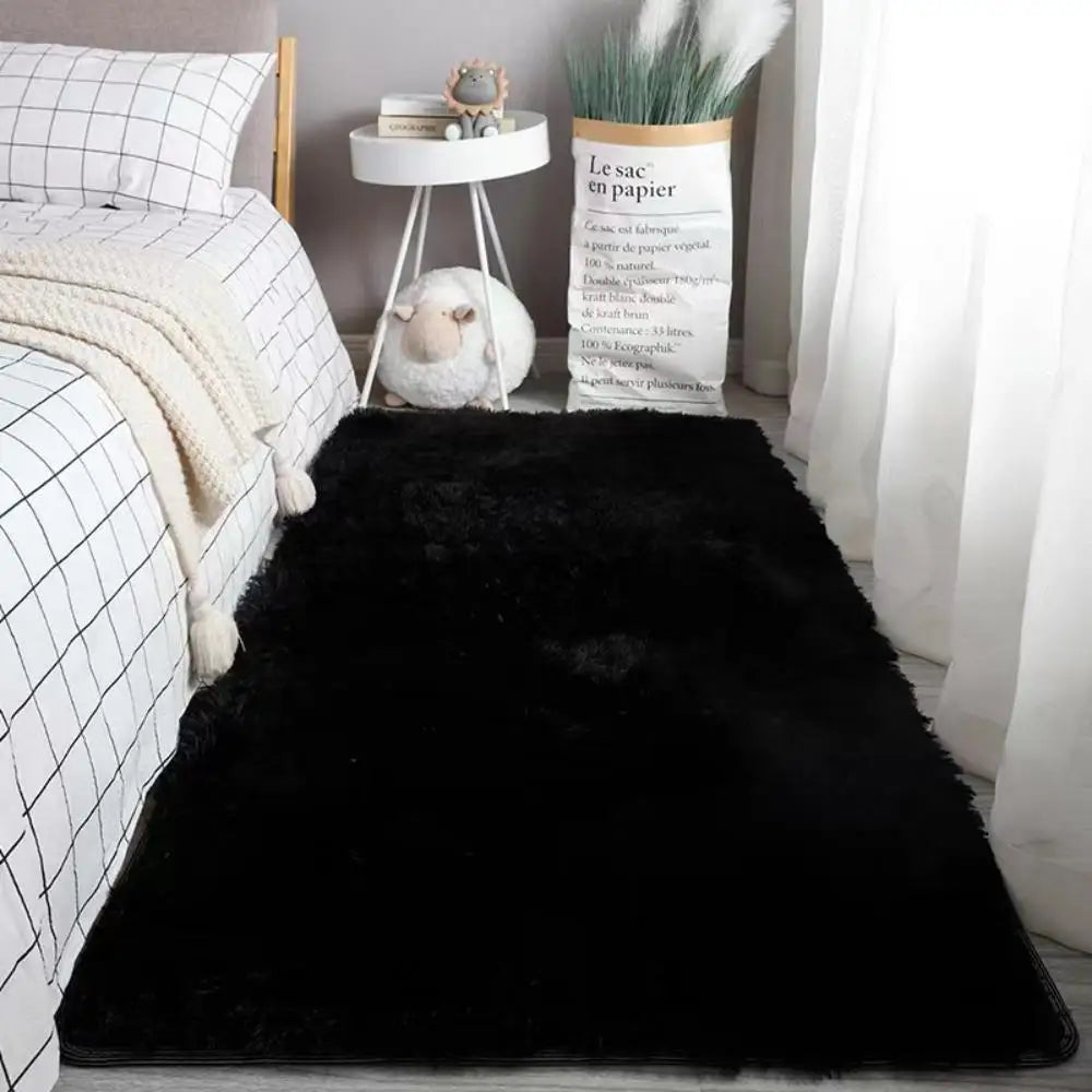 Machine Washable Upgrade Rugs for Bedroom, Grey, Fluffy Shaggy Soft Area Rug, Gray Non-Slip Indoor Floor Carpet for everywhere