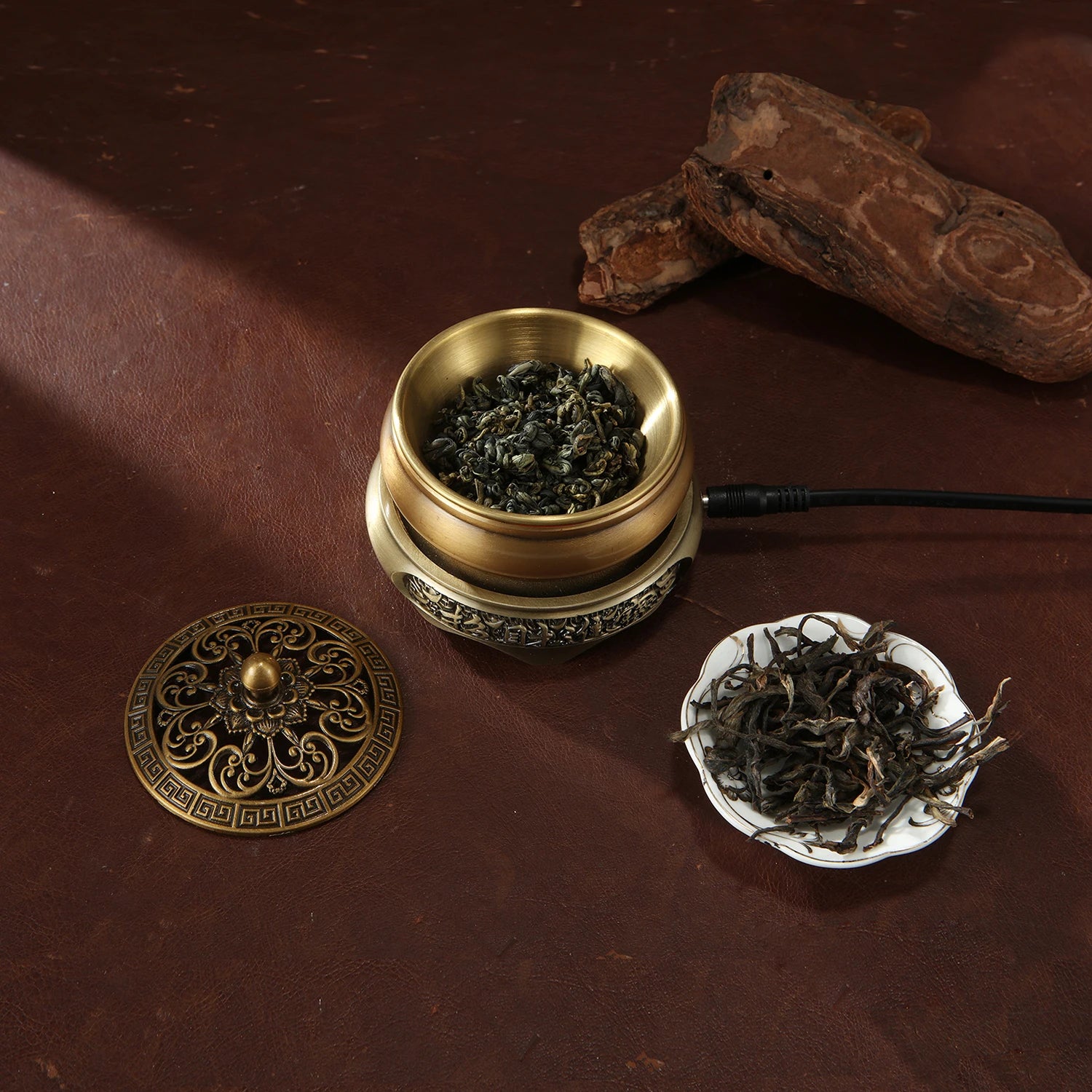 Quemador de incienso electrónico de 220 V, de cerámica, para aceites esenciales, con temporizador y temperatura ajustable, para sándalo y agarwood