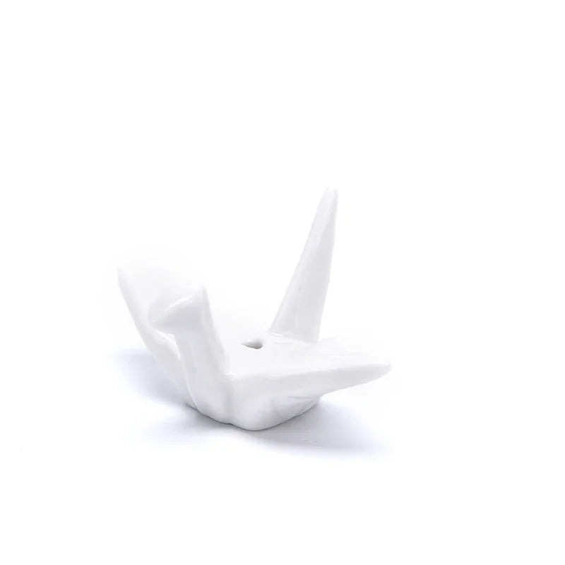 Soporte de incienso con forma de mil grullas de papel, quemador de incienso de cerámica, estante para varillas, decoración del hogar DIY