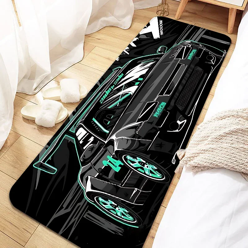 VIKAMA Alfombra Cool Racing Antideslizante Suave para Dormitorio Mesita de Noche Alfombras de Ventana Mantas Pasillo Alfombrillas de Piso Decoración del Hogar
