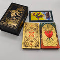 Nouvelles cartes de tarot dorées, magnifique jeu étanche, jeu de société mystère, oracle de divination coloré avec boîte cadeau